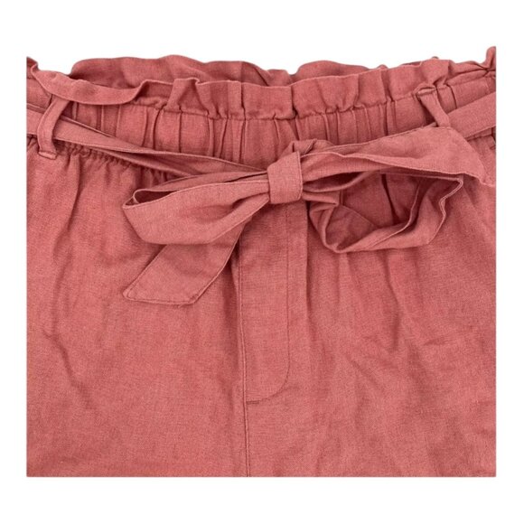 Old Navy Womens Linen Blend Paperbag Waist Shorts Size 16 Pink - Picture 3 of 6